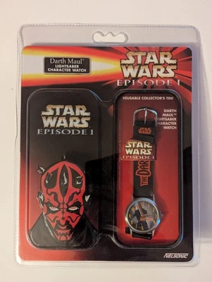 Reloj Pulsera Darth Maul Sable de Luz con Coleccionistas Lata Star Wars Episodio 1 (1999) Foto 1 de 4