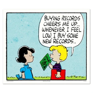Póster Mondo Peanuts New Records impresión artística Charles Schulz LE/140 nuevo en mano - Imagen 1 de 3
