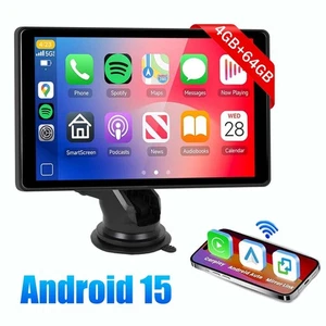 Radio Coche Universal Pantalla Táctil 8" Apple CarPlay Android 15 Portátil Estéreo 64G - Imagen 1 de 23