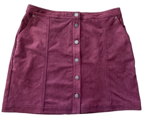 NEU Abercrombie & Fitch Merlot Kunstleder kurzer Rock Größe Large L neu mit Etikett Taschen - Bild 1 von 4
