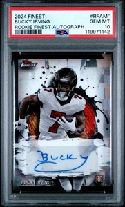 2024 Topps Finest Rookie Finest Autographs Bucky Irving Auto RC PSA 10 Rookie - Bild 1 von 2