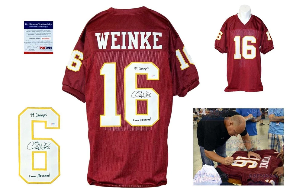 Camiseta Chris Weinke Autografiada FIRMADA con Heisman + Champs Autenticada PSA Foto 1 de 1