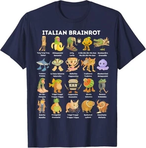 Tipos de camiseta con capucha italiana Brainrot Meme personaje dibujado a mano para niños - Imagen 1 de 10