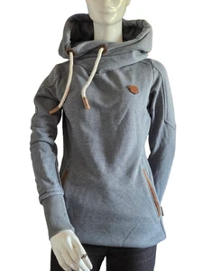 Naketano Damen Hoodie Gr.S Blaugrau Kapuzen Long Pullover Sweatshirt - Bild 1 von 7