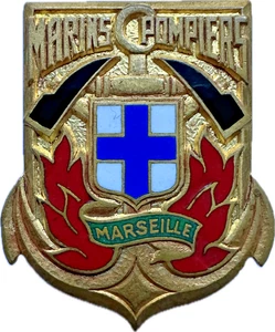 MARSEILLE, Marins Pompiers, monobloc, émail, dos guilloché - Imagen 1 de 2