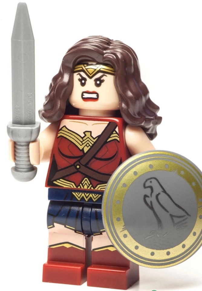 LEGO Mujer Maravilla Minifigura Rojo Torso Azul Falda ¡RARO! ¡NUEVO! 76046 con escudo Foto 1 de 1