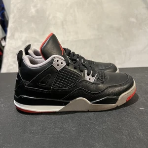 Scarpe Nike Air Jordan 4 Retro Bred giovani taglia 1,5 anni nero rosso BQ7669-006 - Foto 1 di 9