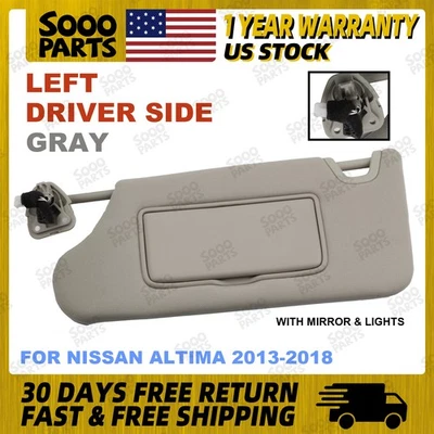 Gray Left Driver Side Sun Visor w/ Light For 2013-2018 Nissan Altima 96401-3TA2A Foto 1 de 4