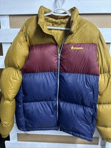 Cotopaxi Down Jacket Blue Mustard Wine Full Zip Mens XL - Picture 1 of 6