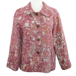J Jill Blazer Jacke Mauve Rosa Blumen Gobelin Damen Größe M - Bild 1 von 12