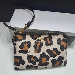 Coach kleine Geldbörse Ozelot Print Wristlet - Bild 1 von 9