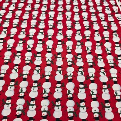 Share the Joy Deb Strain for Moda Red/White Snowmen Fabric 43" Wide 0.75 Yard - Image 1 of 4