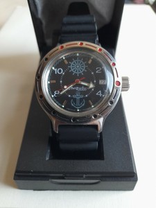 Vostok Amphibia Steve Zissou Model, Black, Rubber dive strap, worn a few times