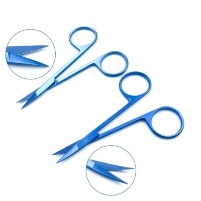 1 pieza Tijeras de iris de titanio 22 mm punta corte tejido tijeras ojo instrumento quirúrgico Foto 1 de 4
