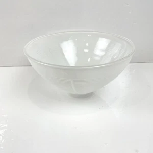 Retro 10 Inch Diameter White Glass Reflector Shade Line Pattern Replace Glass - Picture 1 of 6