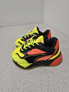 Puma Infants Sneaker Orange/Black And Yellow Size 4 EUC - Picture 1 of 10