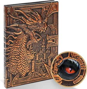 3D Dragon DND Journal Writing Notebook, Fantasy D&D Leather Journal Book for Dun - Picture 1 of 12
