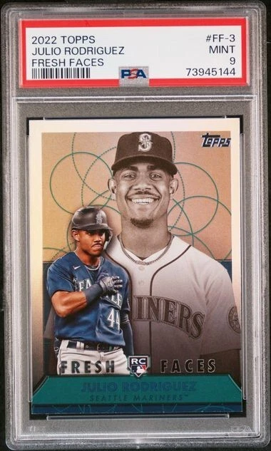 2022 Topps Fresh Faces #FF-3 Julio Rodriguez RC Rookie PSA 9 - Image 1 of 2