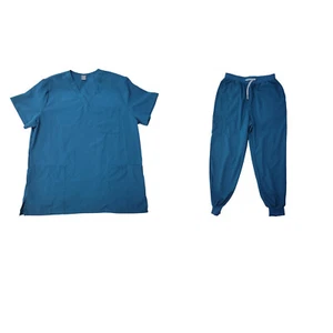 Women's Scrubs Set Top with Pockets Drawstring Bottoms-Size L FREE SHIPPING - Picture 1 of 11