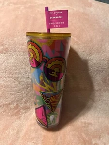 NEW Starbucks Cold Cup Tumbler 24 oz Venti Tim Singleton Pride Summer 2023 - Picture 1 of 10