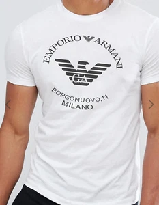 Emporio Armani Mens White T-shirt Borgonuovo'11 size M*L*XL*XXL*3XL cotton - Picture 1 of 3