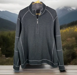 Maglione Uomo Tommy Bahama 1/4 Zip Reversibile Grigio e Grigio Chiaro Taglia XL - Foto 1 di 8