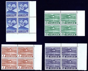 ICELAND — SCOTT 246-252 — 1948 JUEGO DE ERUPCIÓN HEKLA — MNH BLOQUES/4 — SCV $397.20 - Imagen 1 de 2