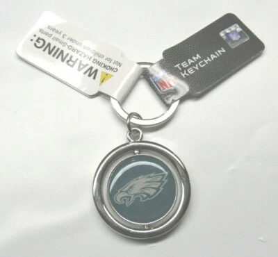 Llavero con logotipo giratorio de los Philadelphia Eagles de la NFL para siempre coleccionables Foto 1 de 3