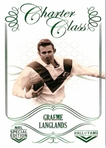 2018 ST GEORGE DRAGONS NRL Card GRAEME LANGLANDS Glory Charter Class - Picture 1 of 2
