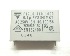5 x Condensatore in MKT F1710-410-1000, 0.1uF 250Vac, classe Y2, 31 x 11 x 20 mm - Picture 1 of 4