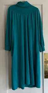 Vintage At Home Wear House Robe Ribbed Turtleneck Long Sleeve Teal 12/14** - Picture 1 of 13