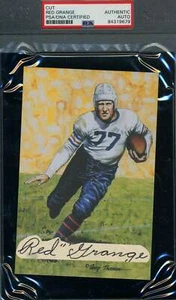 Red Grange PSA DNA Slabbed Signed Goal Line Art Card Cut Autograph - Picture 1 of 1