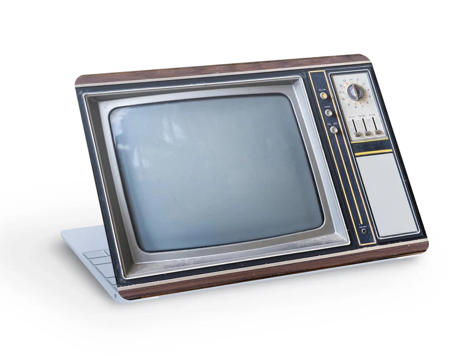 Retro TV LAPTOP SKIN Decal Sticker, Old Television Laptop Skin Decal - Image 1 of 1