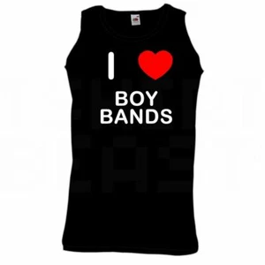 Boy Bands I Love Heart Vest Adult Crew Neck Athletic Gym Vest - Picture 1 of 18