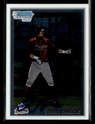 Jimmy Paredes signed auto 2010 Bowman Chrome #BCP138 card - Image 1 of 2