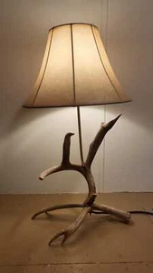 Vintage Deer Antler Table Lamp Rustic Lodge Cabin Decor - Picture 1 of 6