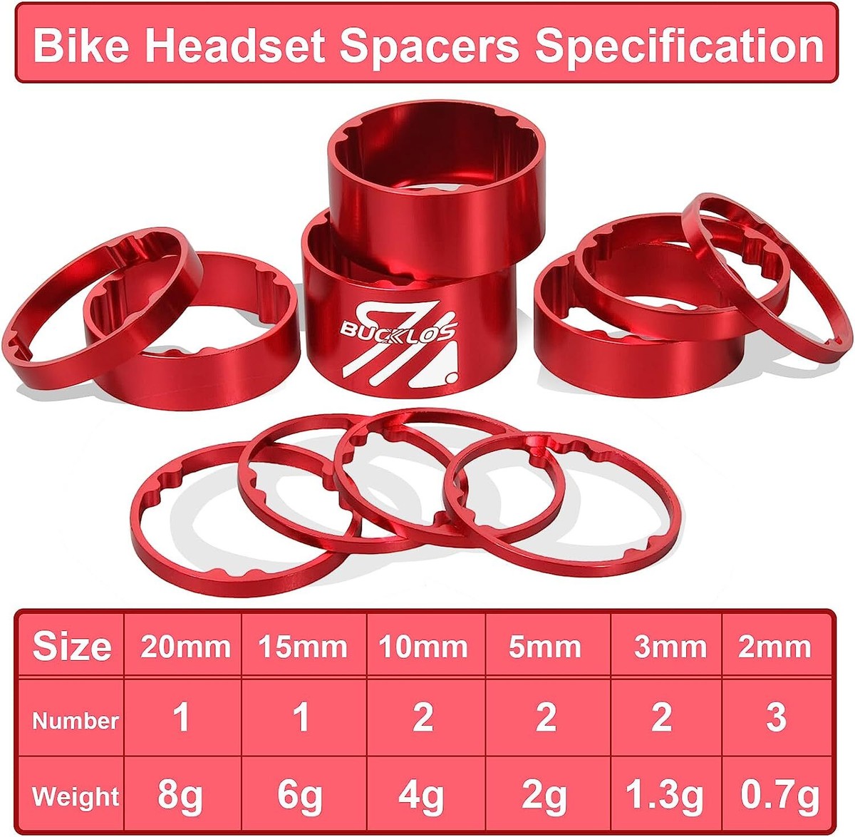 Stem Spacers Carbon Fiber Bike Headset Washers Spacers For 1/8
