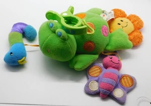 Kids II Frog Hanging Mobile Snail Butterfly Flower Plush Toy Exc Condition - Picture 1 of 12