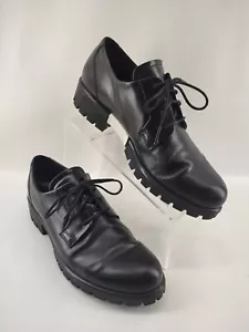 ECCO Women's Modtray Tie Oxford Black Leather Size 40 EU 9-9.5 US Dress Work - Picture 1 of 10