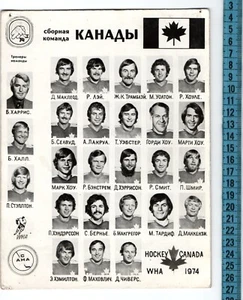 Photo collage on cardboard, Canadian WHA team 1974 - Picture 1 of 1