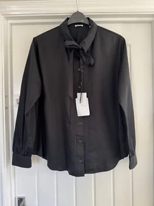 SEIDENSTICKER DAMAS NEGRO COÑO LAZO CAMISA UK TALLA 20 NUEVO CON ETIQUETAS - Imagen 1 de 6