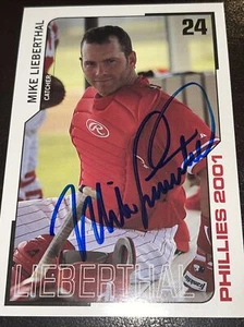 Mike Lieberthal Autographed Signed 2001 Team Issued 4x6 Postcard Phillies - Picture 1 of 5