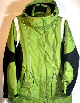 Chaqueta verde con capucha acolchada de esquí SJB Active by St.John's Bay talla S MUCHOS bolsillos Foto 1 de 4
