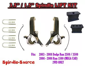 3.5 / 1.5 Lift Kit FITS 03 - 08 Dodge Ram 2500 3500, 1500 Mega 2WD 4" Axle UB-I - Picture 1 of 1