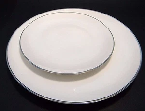 MCM LOEWY ROSENTHAL RHYTHM SiLVER TRiM RiM 7" SALAD 10.5" DiNNER PLATE *Thorpe - Picture 1 of 5