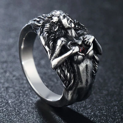 Hombres Mujeres Anillos Góticos Oscuros De Colección Rojo Amor Circonita Cúbica Abre Tu Corazón Regalo Foto 1 de 4