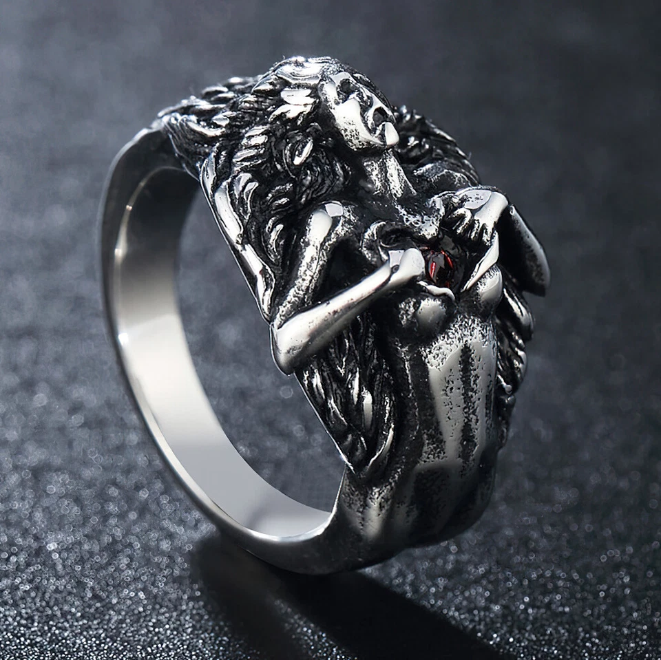 Hombres Mujeres Anillos Góticos Oscuros De Colección Rojo Amor Circonita Cúbica Abre Tu Corazón Regalo Foto 1 de 4