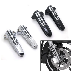 Black Front Fork Lower Leg Covers For Harley Road Glide FLHR FLHX FLHT 2014-2017 - Picture 1 of 14