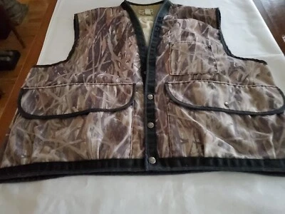 VTG. Cabelas "Sidney Nebraska" Brush Camo Hunt Vest USA Sz XL  - Image 1 of 4