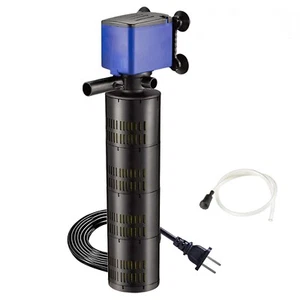 Fish Tank Aquarium 3in1 Internal Filter Water Pump Oxygen 660 GPH 2pc - Picture 1 of 6